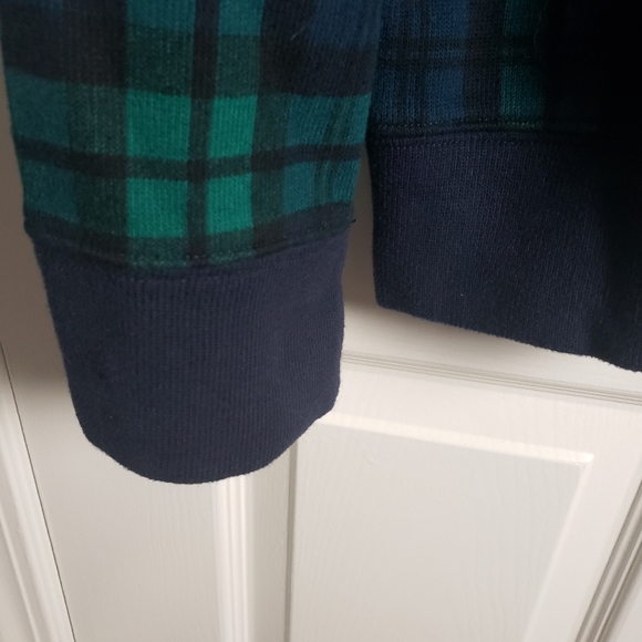 Lands End Long Sleeve Quarter Zip Plaid Pullover - Picture 5 of 9
